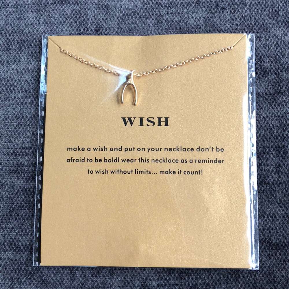 14k gold dipped Wish bone necklace - Picture 1 of 2